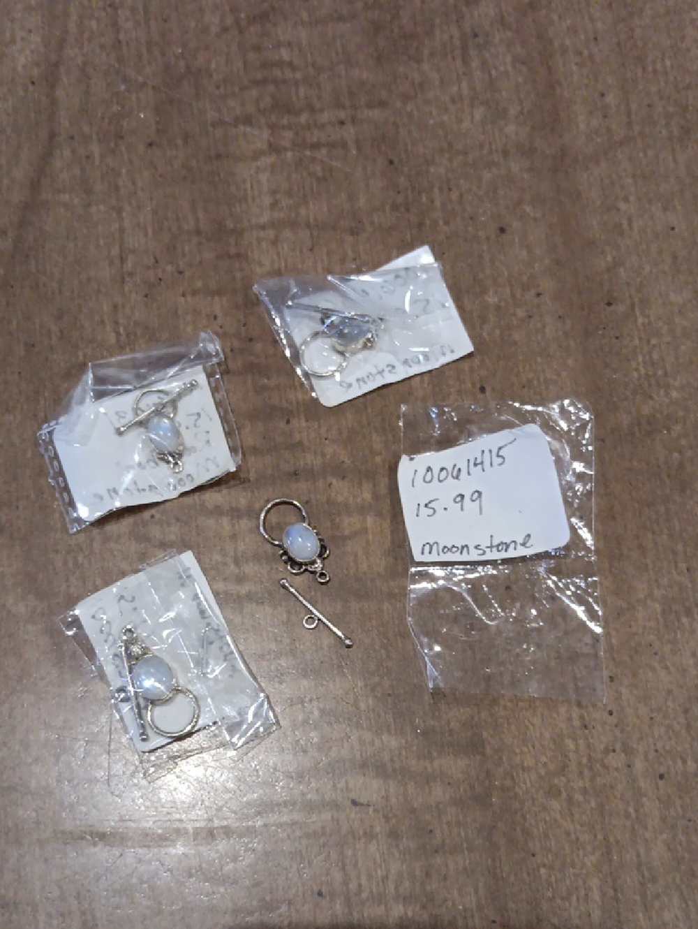 Moonstone Silver Toggle Clasp Set - White Moonstone
